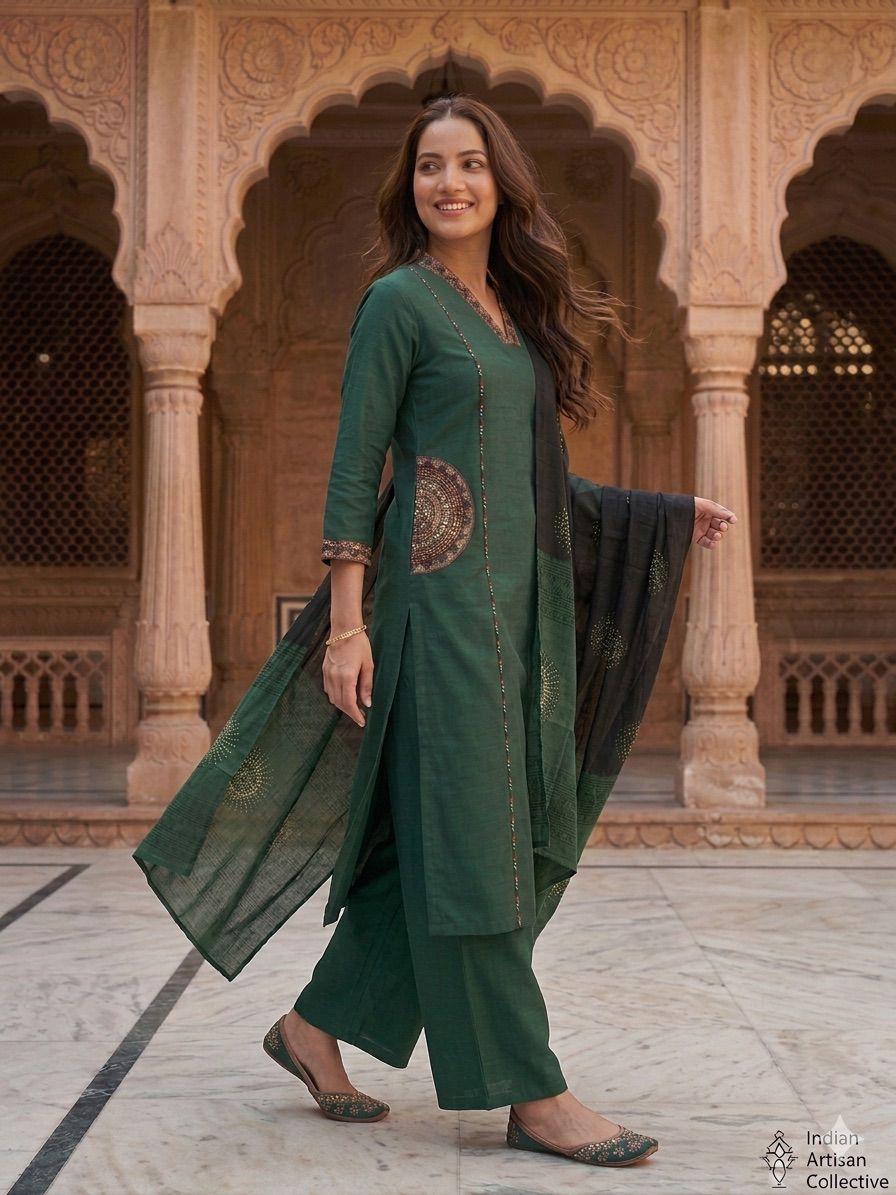 Bottle Green Statement Pocket 3-Piece Suit