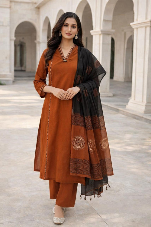 Copper Rust Statement Pocket 3-Piece Suit