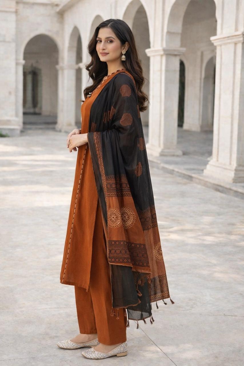 Copper Rust Statement Pocket 3-Piece Suit